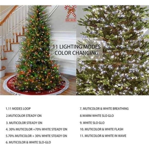 100FT 300 LED Color Changing Christmas Light, 2 in 1 Warm...